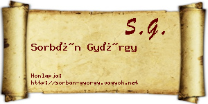 Sorbán György névjegykártya